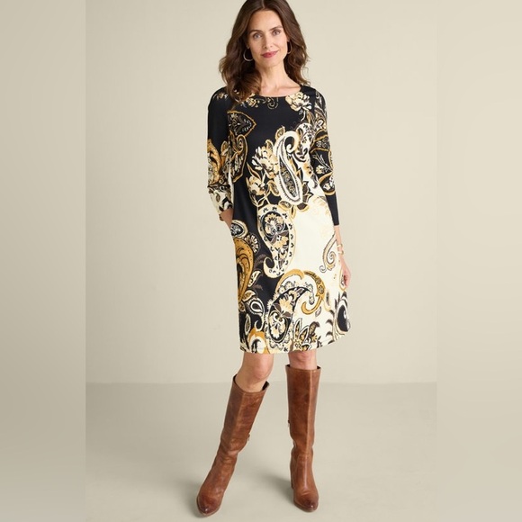 Soft Surroundings Clotilde Ponte Knit Dress Size Small Women’s EUC - Picture 3 of 11